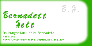 bernadett helt business card